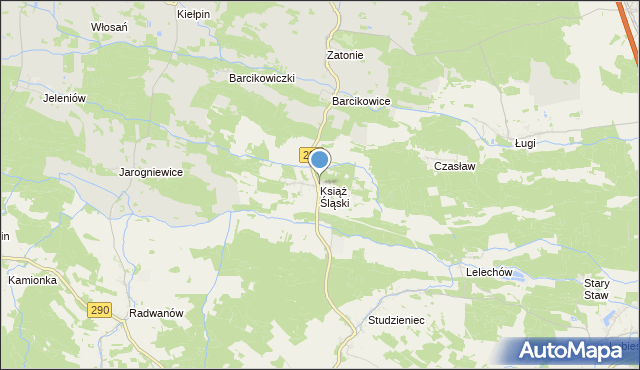 mapa Książ Śląski, Książ Śląski na mapie Targeo